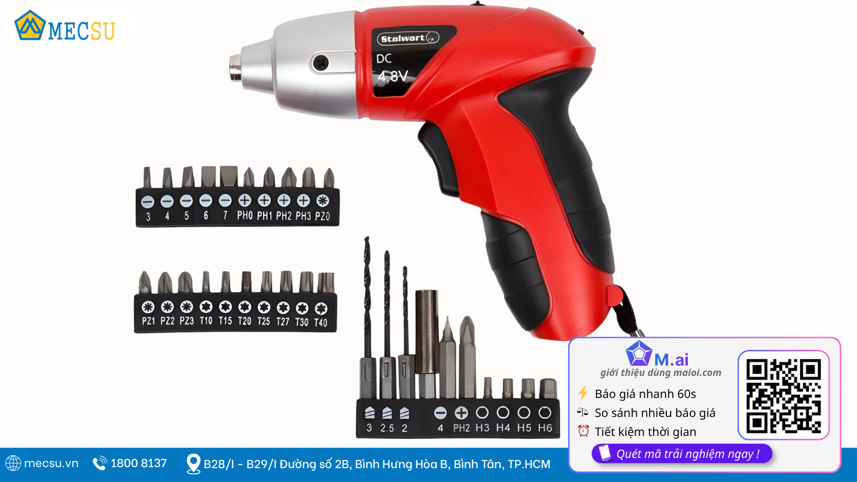 Mũi vít là gì? Phân biệt mũi vít phillips, pozidriv, torx và lục giác